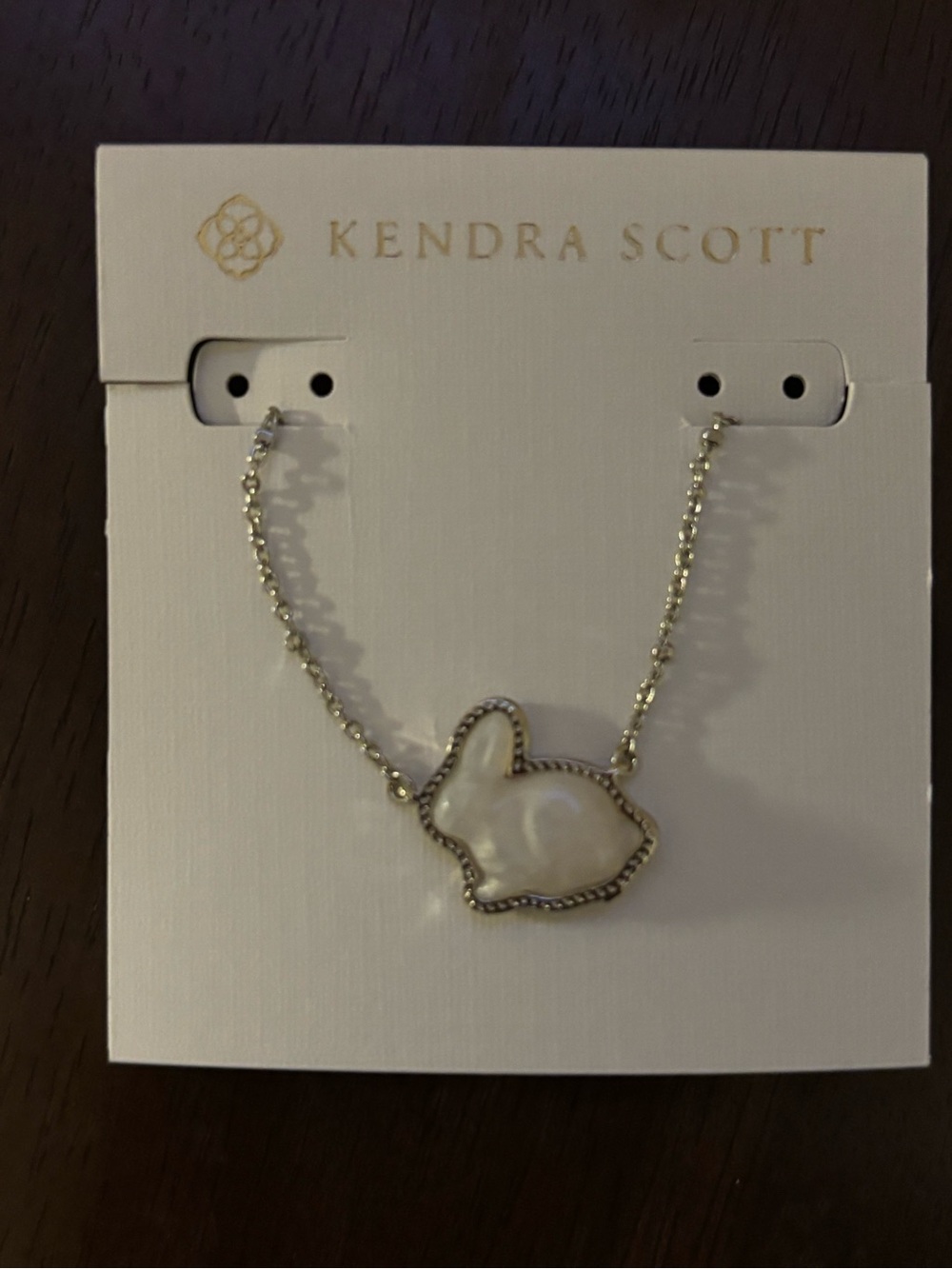 BNWT Kendra Scott  White Bunny Pendant Necklace!